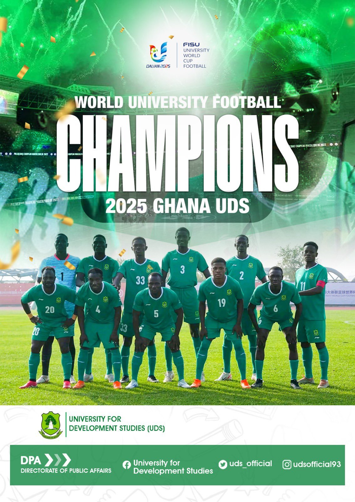 UDS Crowned 2025 World University Football Champions with Thrilling 2-1 Victory!